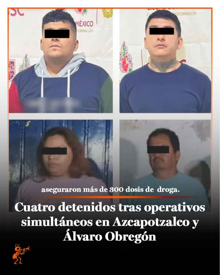 Operativo en Azcapotzalco deja cuatro detenidos tras cateos simultáneos en CDMX