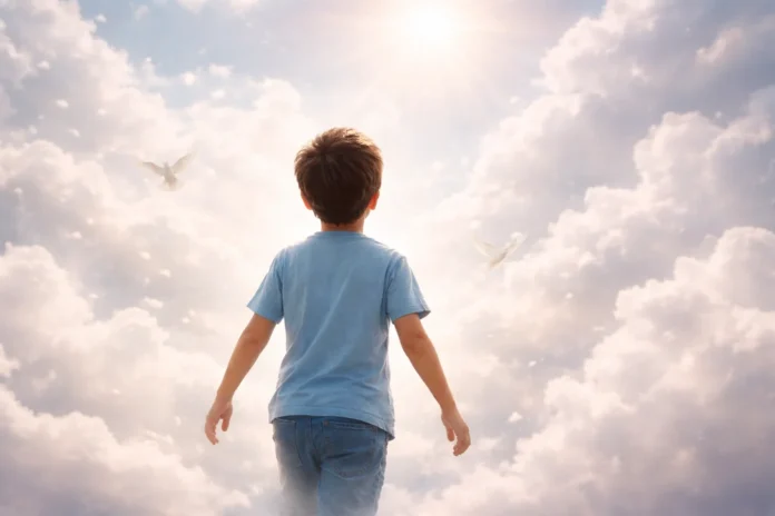 nino_cielo_respetuoso muere niño rescatado en incendio, imagen ilustrada niño en el cielo respetuosa