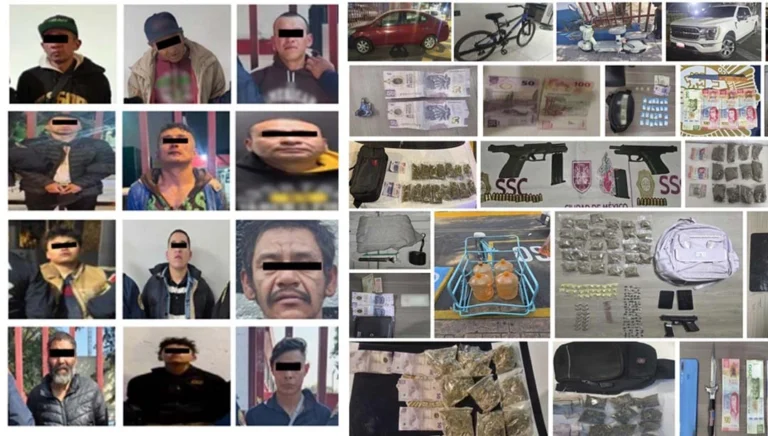 Operativo de seguridad en Azcapotzalco deja 21 detenidos y más de mil dosis de droga aseguradas