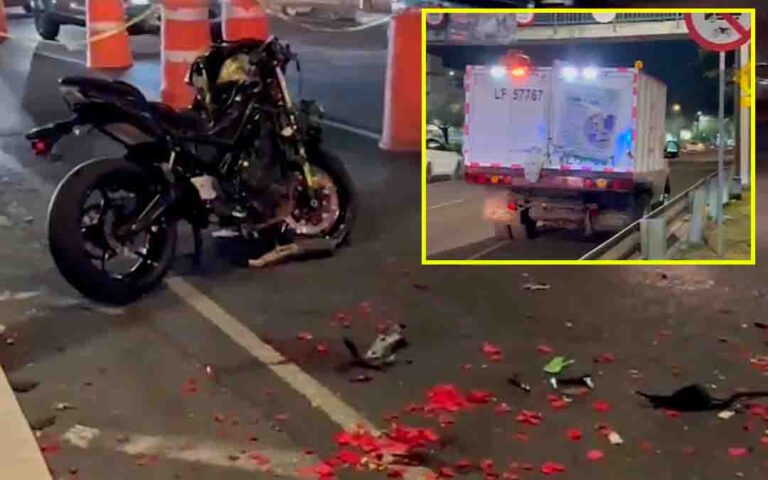 Pareja muere en choque contra camioneta de obras en Iztacalco