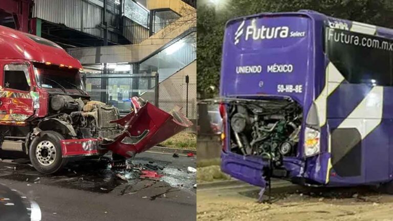 Tráiler choca contra autobús con 36 pasajeros en Calzada de Tlalpan