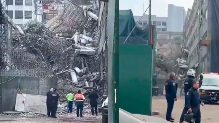 Colapsa edificio en demolición en San Antonio Abad; reportan personas atrapadas
