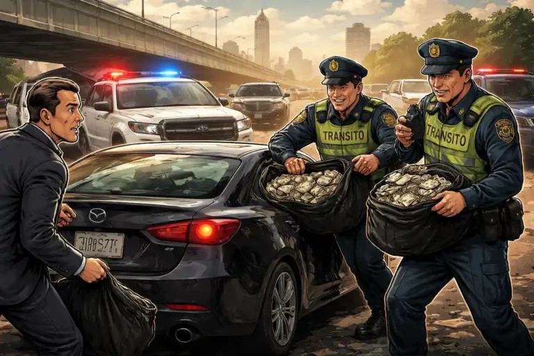 Policías de tránsito roban 4 millones tras falsa revisión en CDMX